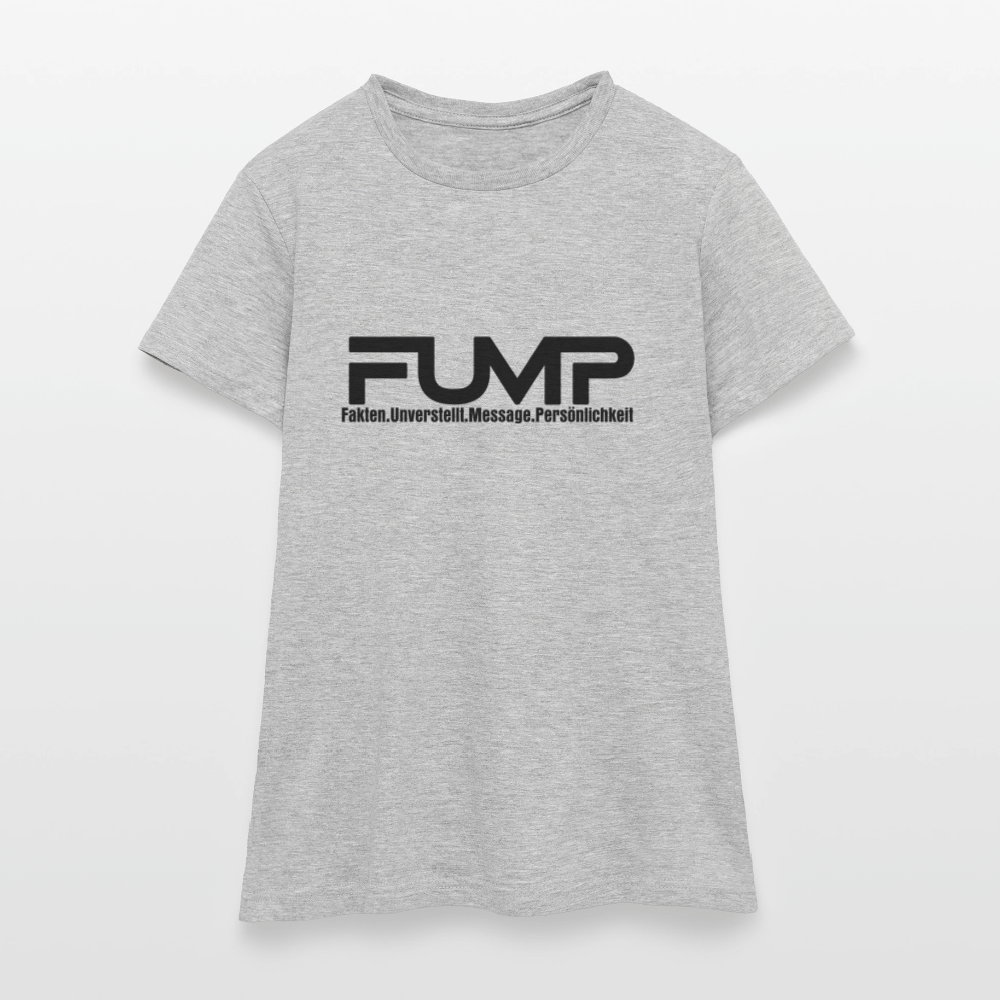FUMP Logo Statement  Shirt White – Female Fit - Grau meliert