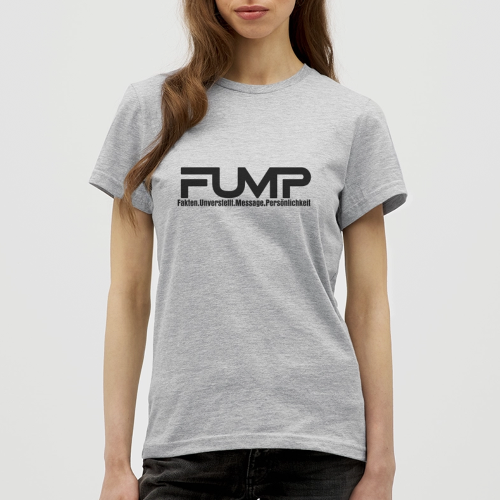 FUMP Logo Statement  Shirt White – Female Fit - Grau meliert