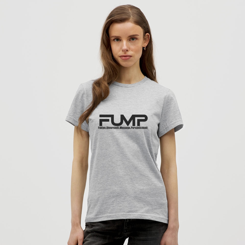 FUMP Logo Statement  Shirt White – Female Fit - Grau meliert